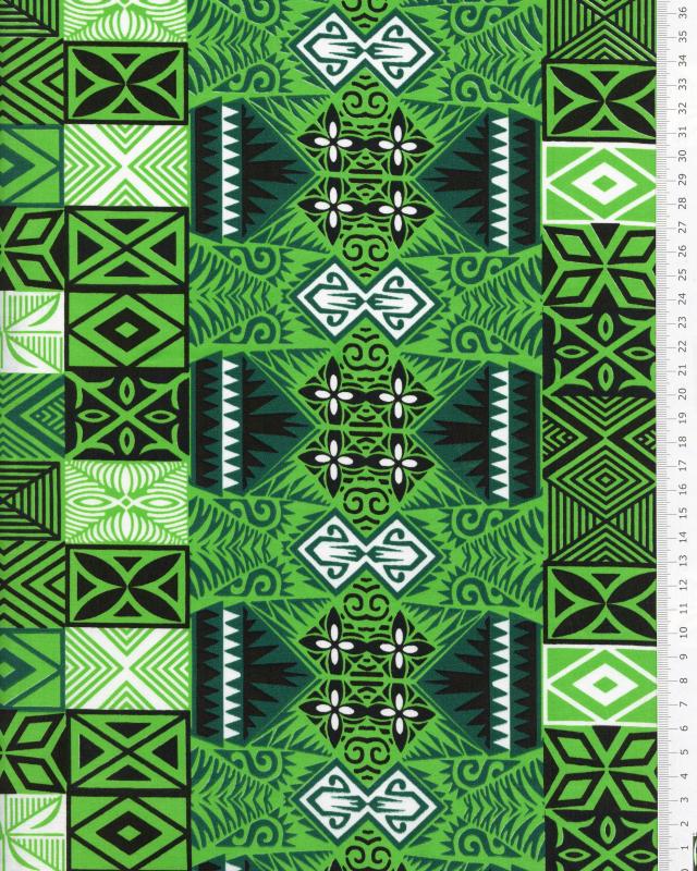 Polynesian fabric FARE Green - Tissushop